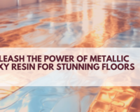 Lustrous metallic epoxy resin floor with vibrant swirls of color.